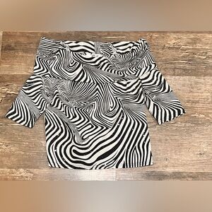 Vintage Y2K Joseph Ribkoff Sequined Zebra Top